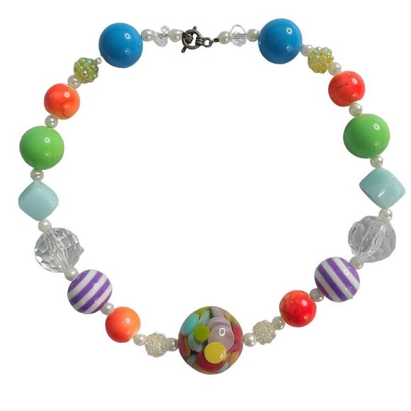 Bubblegum Confetti Sensory Textures Necklace *KIDS SIZE* 17" for kids 3+ yrs old - Picture 1 of 4